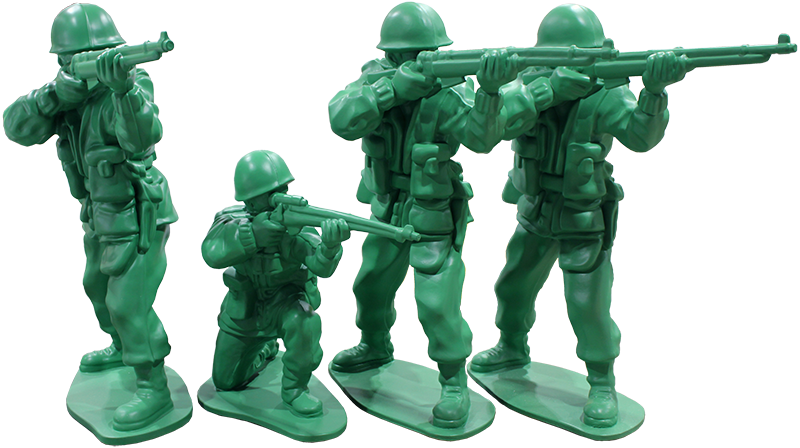 Life size green army men